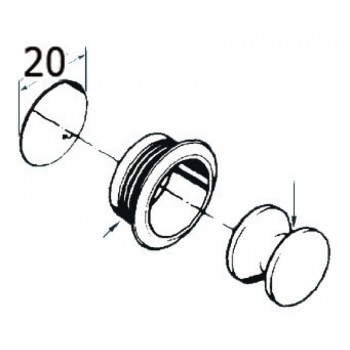 Mini scrocchetto in ottone a pulsante mod. Classico